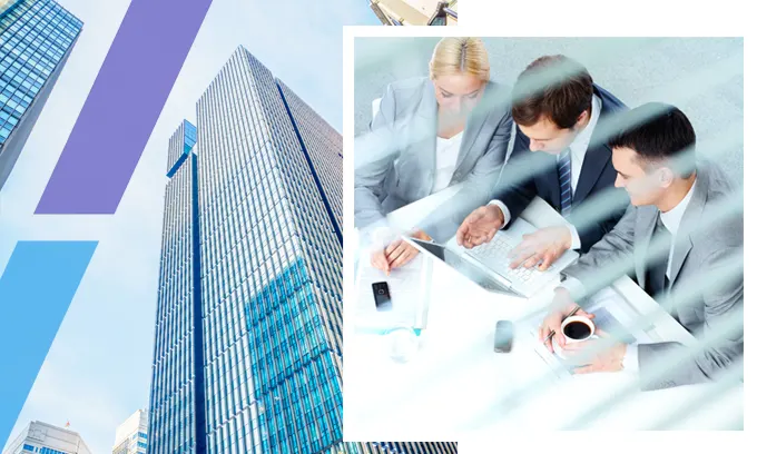Bluezo — modern Dubai skyline with team collaboration